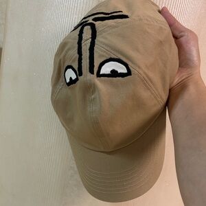 Embroidered Face Tan Baseball Cap